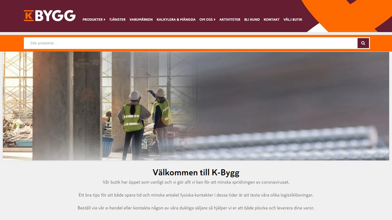 Byggvaruhus i Stockholm bild på hemsidan.